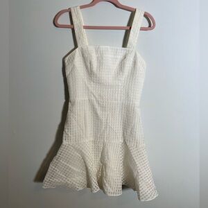 Amanda Uprichard White Textured Mini Dress| Bridal Shower Cottagecore Feminine S